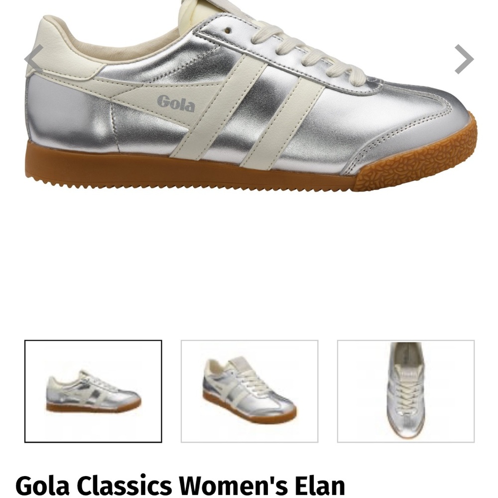 Gola Women's Elan Silver and Cream Trainers with Gum Sole